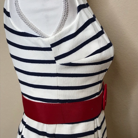 Eliza J Striped Fit & Flare Dress Size 2P - Picture 4 of 15